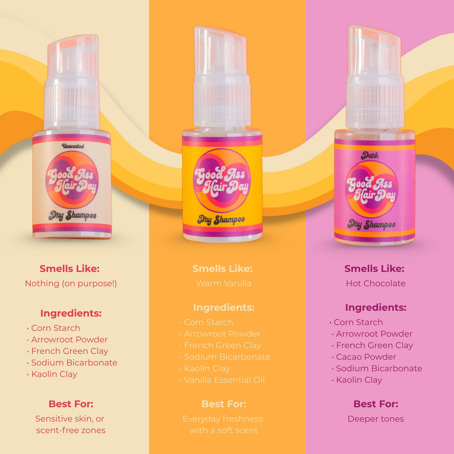 GoodAssHair Day Powder Dry Shampoo, OG, Vanilla, Non-Aerosol, All Natural, Handmade
